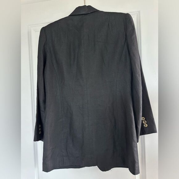 Vintage Lauren Alexandra Black Linen Blazer Women’s Size 2 - Picture 2 of 6